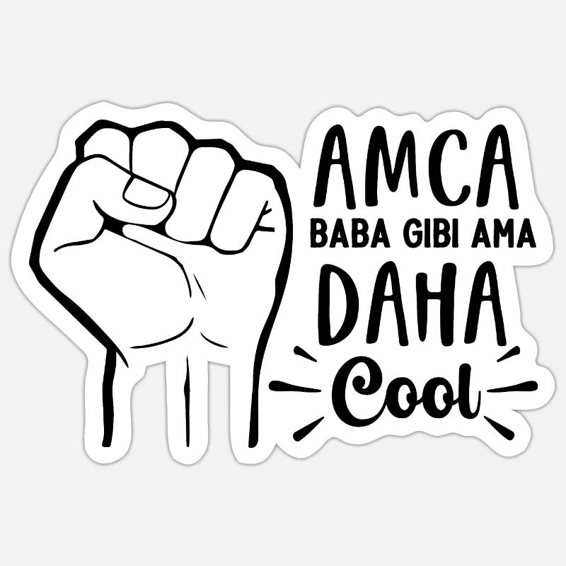 Amca Baba gibi ama daha Cool Oncle Baba turc - Sticker taille S (10 x 10 cm) - blanc mat