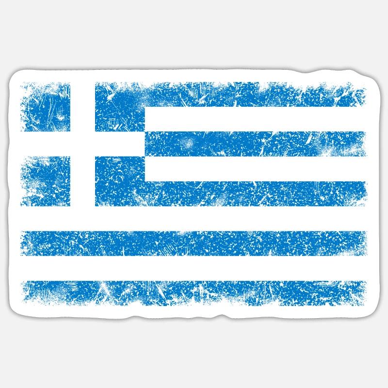 Grèce - Sticker taille S (10 x 10 cm) - blanc mat