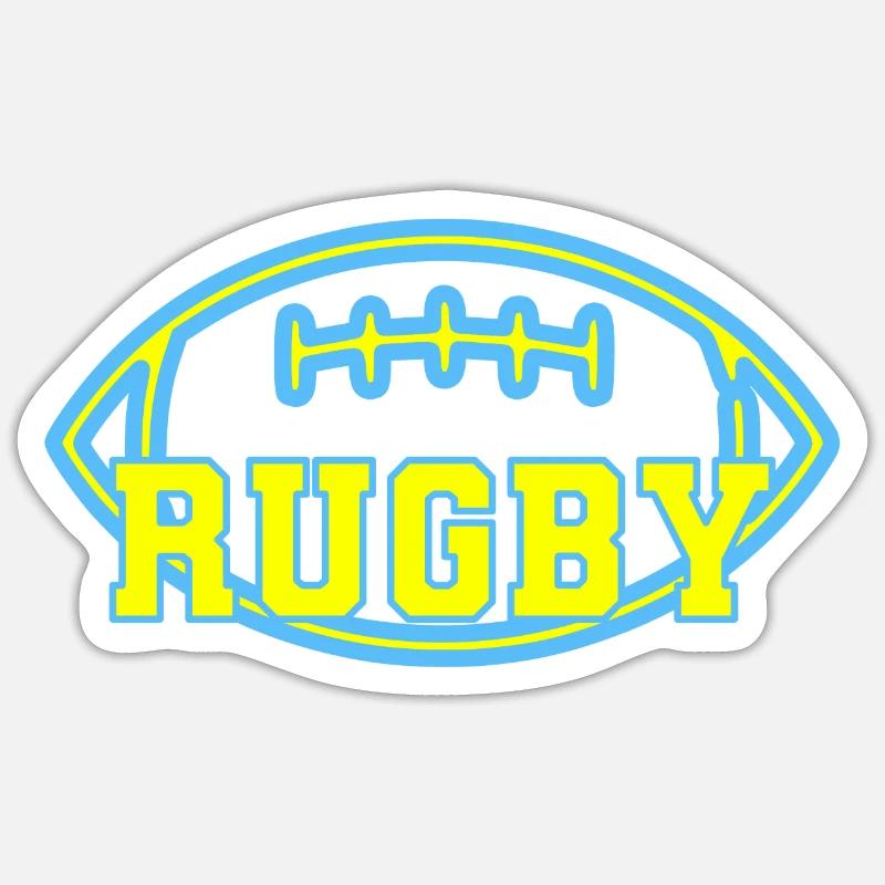 Rugby - Sticker taille S (10 x 10 cm) - blanc mat
