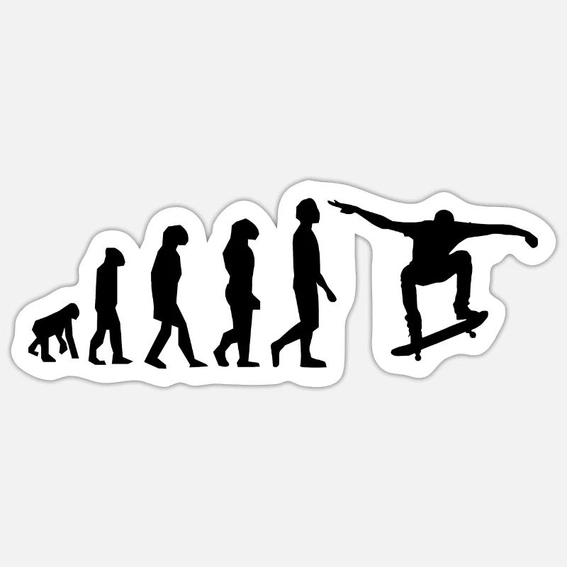 Evolution du skateboard Sticker taille S (10 x 10 cm)