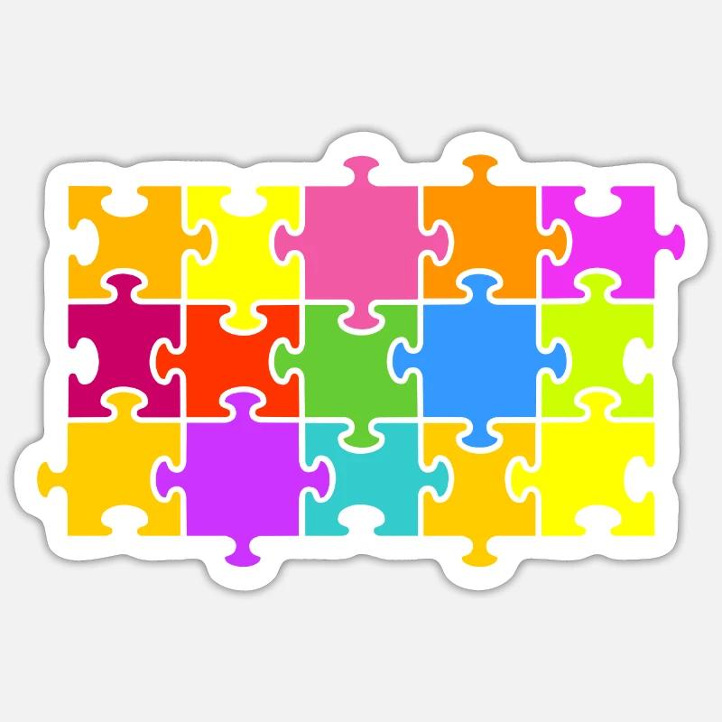 puzzle - Sticker size S (10 x 10 cm) - white matte