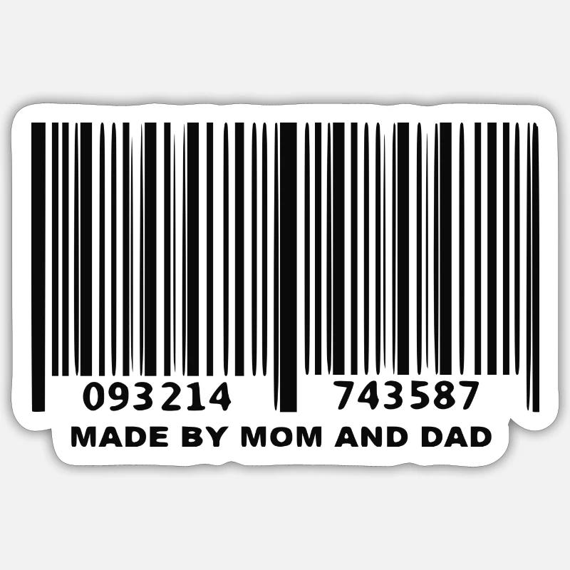 Barcode mom and dad Sticker size S (10 x 10 cm)