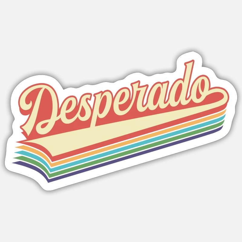 Desperado-Retro-Text - Sticker Größe S (10 x 10 cm) - Mattweiß