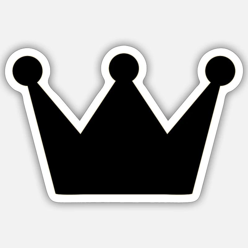 couronne - Sticker taille S (10 x 10 cm) - blanc mat