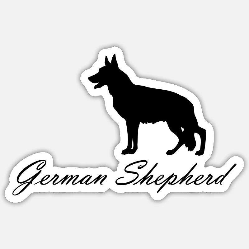 Deutscher Schäferhund - Sticker Größe S (10 x 10 cm) - Mattweiß