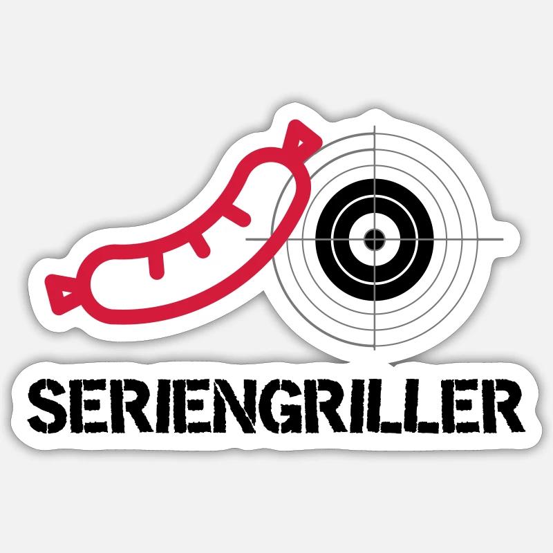 Seriengriller - Sticker Größe S (10 x 10 cm) - Mattweiß