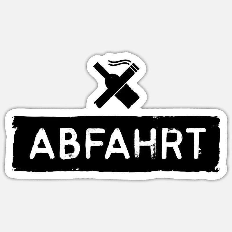 ABFAHRT zur Dorf Disko - Sticker Größe S (10 x 10 cm) - Mattweiß