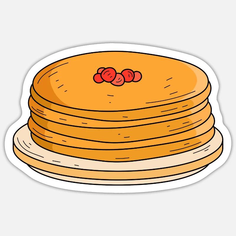 Crêpes - Sticker taille S (10 x 10 cm) - blanc mat