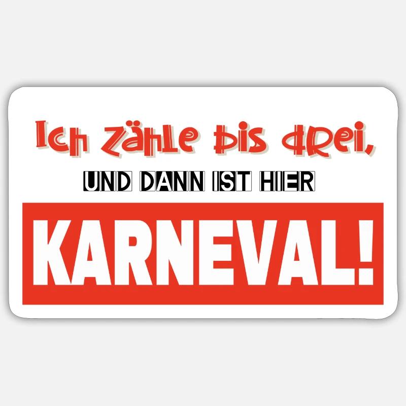 Karneval - Sticker Größe S (10 x 10 cm) - Mattweiß