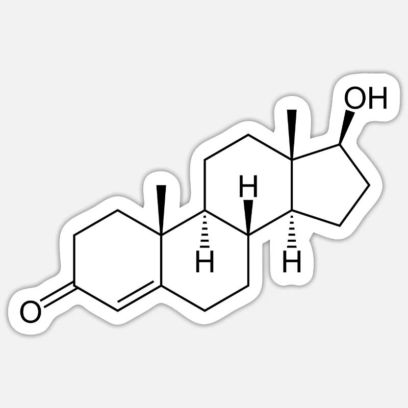 Testosteron Strukturformel - schwarz Sticker Größe S (10 x 10 cm)