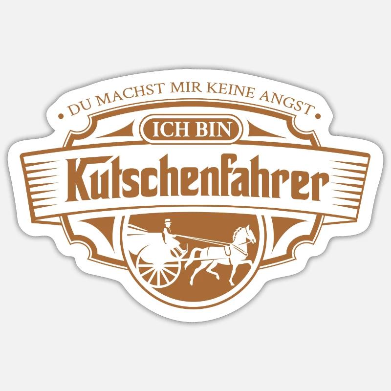 Kutschenfahrer Pferdekutsche Idee Kutsche Pferd - Sticker Größe S (10 x 10 cm) - Mattweiß