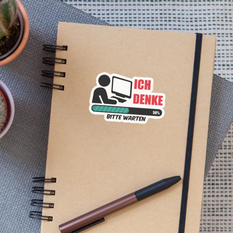 Informatiker ich denke Nerd coding Admin Geek IT Sticker Größe S (10 x 10 cm)
