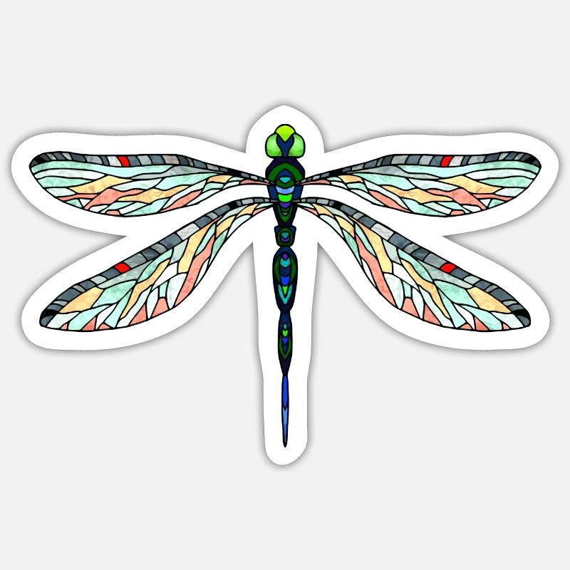 Libelle - Sticker Größe S (10 x 10 cm) - Mattweiß