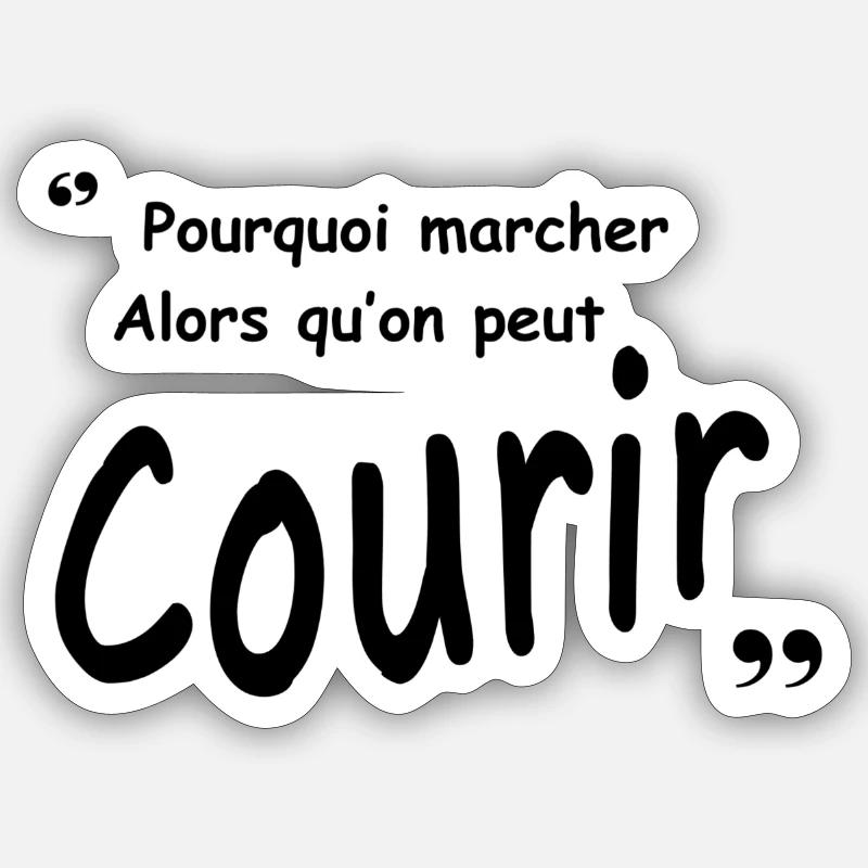 Courir - Sticker taille S (10 x 10 cm) - blanc mat