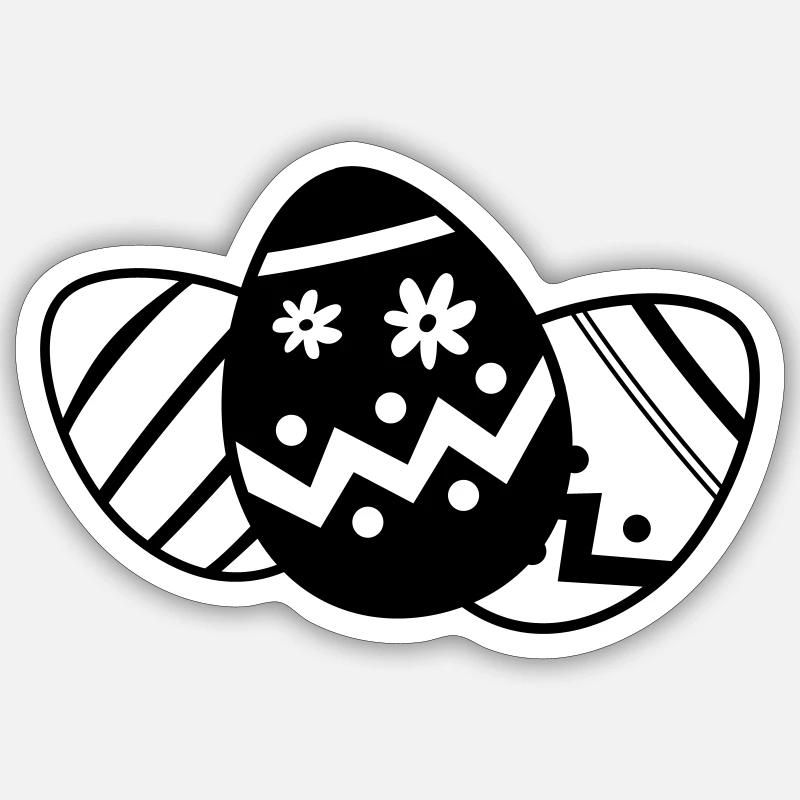Easter Egg Eggs Easter Eggs - Sticker size S (10 x 10 cm) - white matte