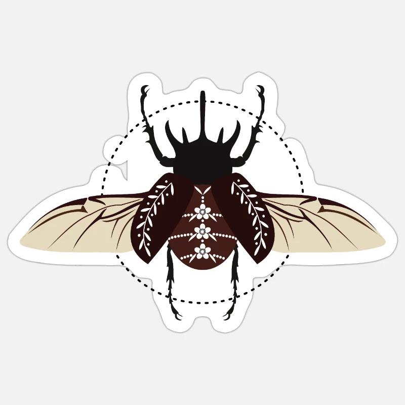 Atlaskäfer - Sticker Größe S (10 x 10 cm) - Mattweiß
