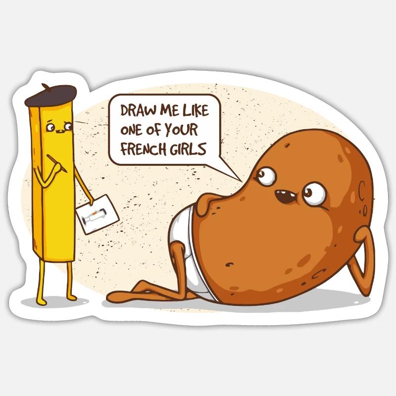 Patate - Sticker taille S (10 x 10 cm) - blanc mat