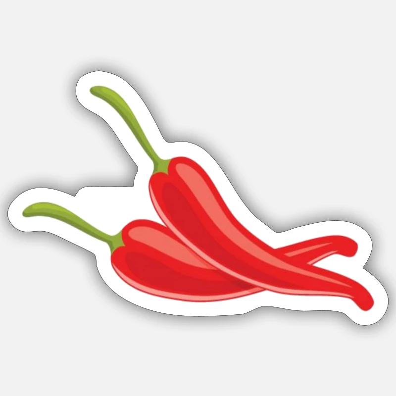 piments rouges Sticker taille S (10 x 10 cm)