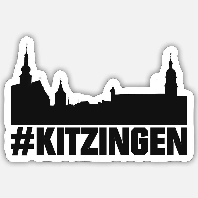 #Kitzingen Skyline am Main Sticker Größe S (10 x 10 cm)