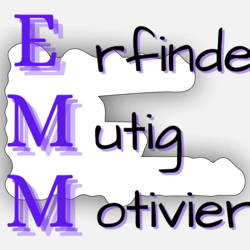 Emma: Name und Eigenschaften - Sticker Größe S (10 x 10 cm) - Mattweiß