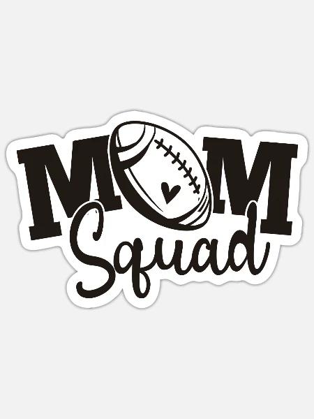 B Football Mom Squad - Sticker Größe S (10 x 10 cm) - Mattweiß