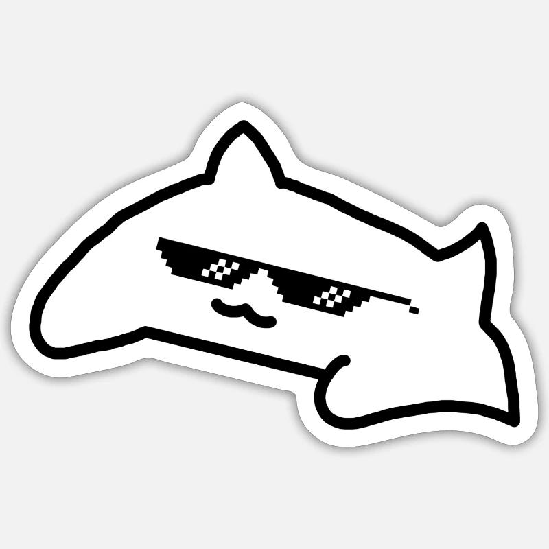 Bongo Cat - Sticker taille S (10 x 10 cm) - blanc mat