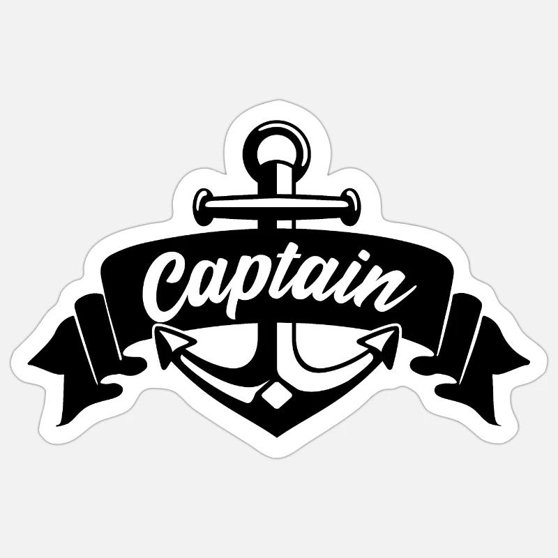 CAPITAINE CAPITAINE - Sticker taille S (10 x 10 cm) - blanc mat