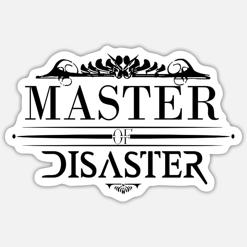 Master-of-disaster - Sticker taille S (10 x 10 cm) - blanc mat