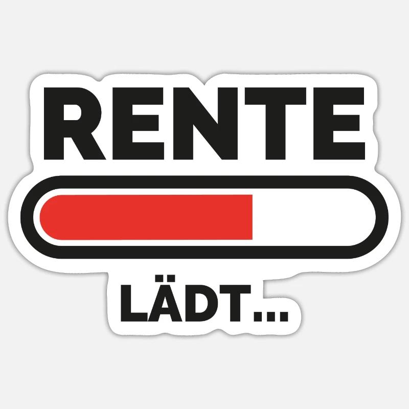 Rente lädt Spruch Geschenk Hobby - Sticker Größe S (10 x 10 cm) - Mattweiß