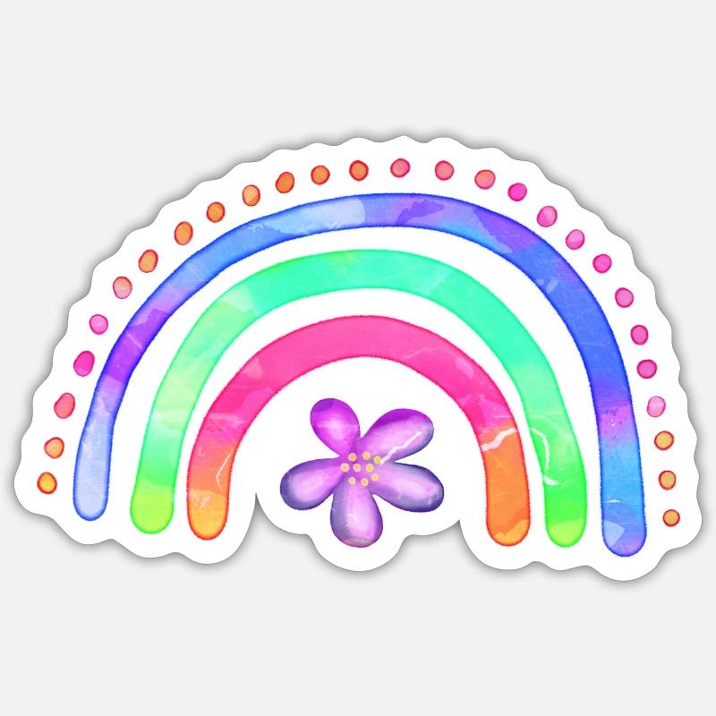 arc-en-ciel - Sticker taille S (10 x 10 cm) - blanc mat