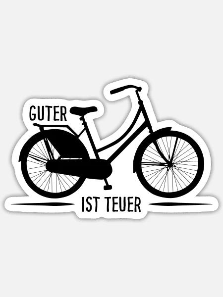 Guter Rad ist teuer - Sticker Größe S (10 x 10 cm) - Mattweiß