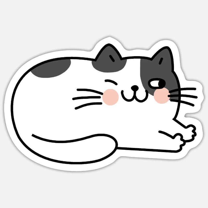 Cat Lying Cute Sticker size S (10 x 10 cm)
