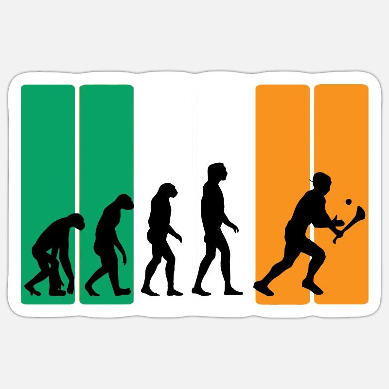 Die Evolution von Hurling - Sticker Größe S (10 x 10 cm) - Mattweiß
