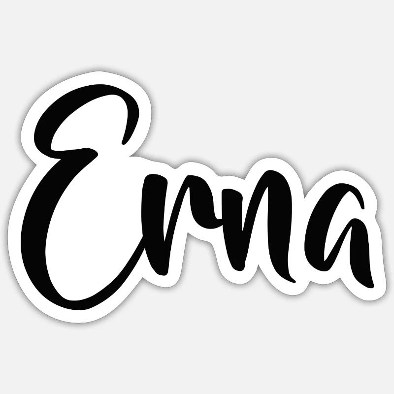 Erna - Sticker Größe S (10 x 10 cm) - Mattweiß