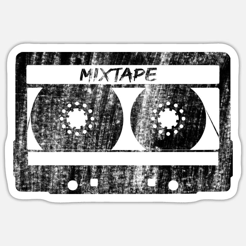 mixtape - Sticker Größe S (10 x 10 cm) - Mattweiß