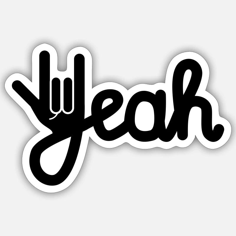 Yeah - Sticker Größe S (10 x 10 cm) - Mattweiß