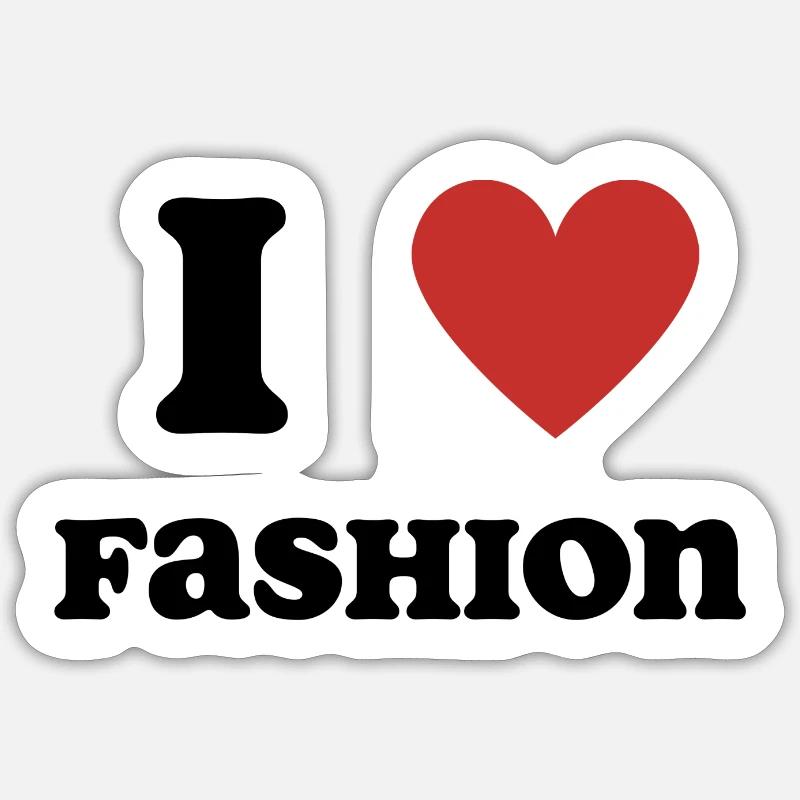 J’aime la mode - Sticker taille S (10 x 10 cm) - blanc mat