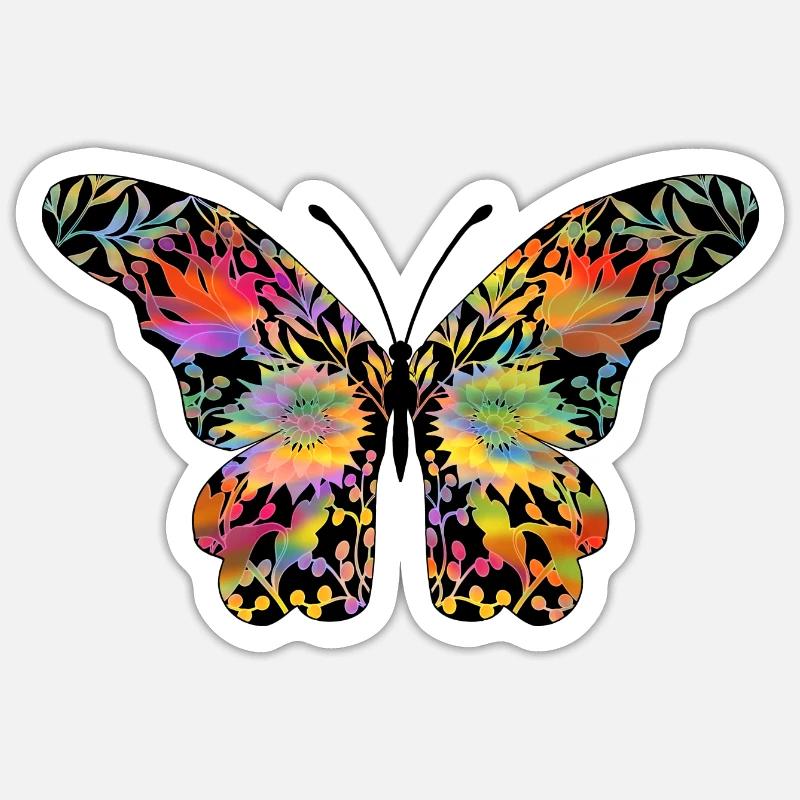 Butterfly - Sticker size S (10 x 10 cm) - white matte