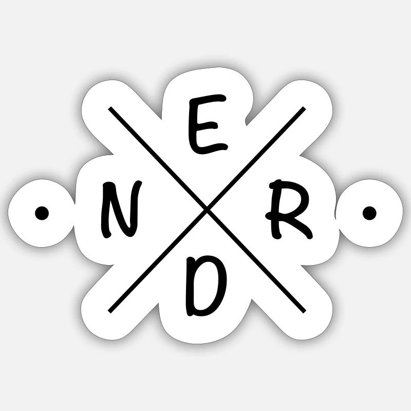 NERD - Sticker Größe S (10 x 10 cm) - Mattweiß
