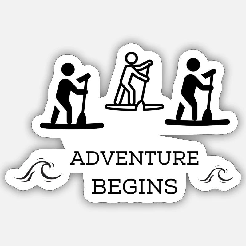 Aventure « Sup », « boot » - Sticker taille S (10 x 10 cm) - blanc mat