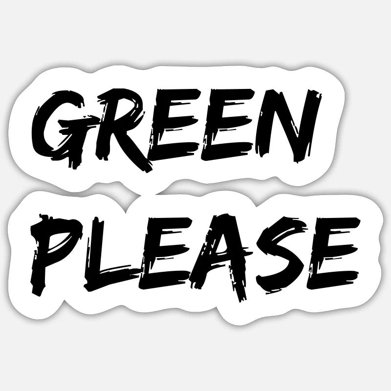 GREEN PLEASE Sticker size S (10 x 10 cm)