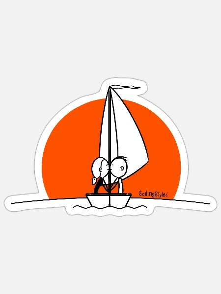 sailingstyle - kiss'n'style - Sticker Größe S (10 x 10 cm) - Mattweiß