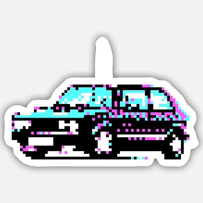 PIXELGOLF Oldtimer Sticker Größe S (10 x 10 cm)