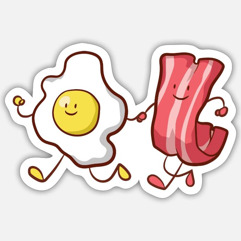 Frühstück Eier Bacon Geschenk Sticker Größe S (10 x 10 cm)