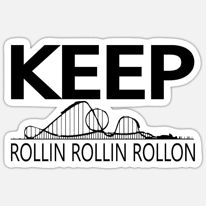 Rollercoaster Parc d’attractions - Sticker taille S (10 x 10 cm) - blanc mat