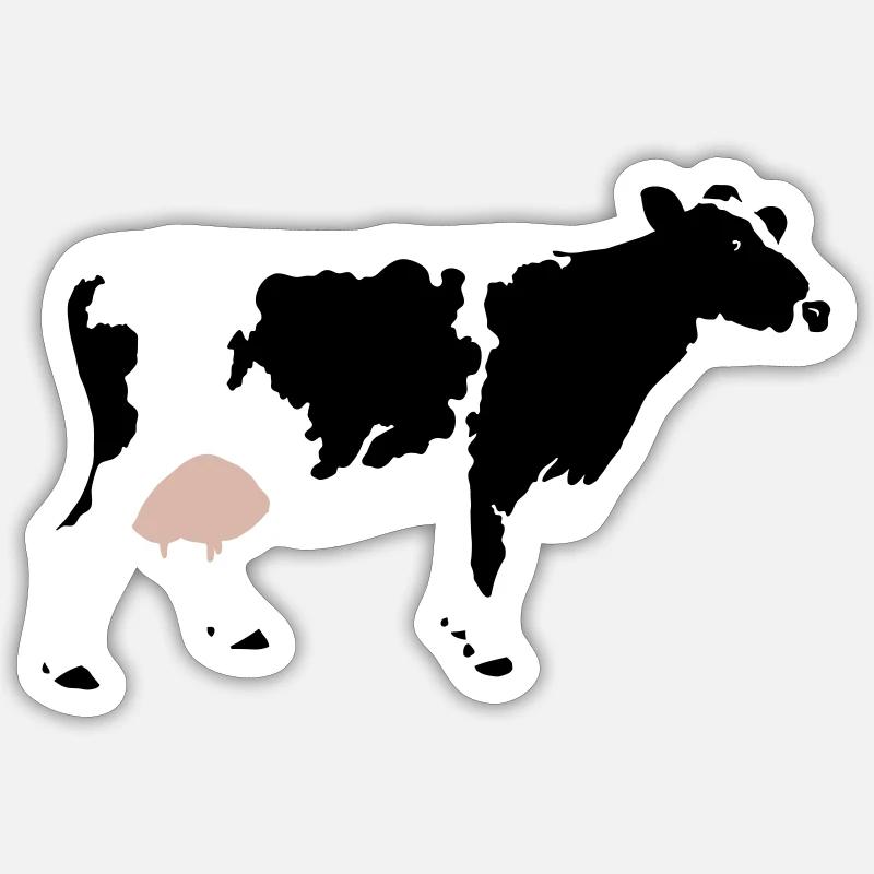 Vache - Sticker taille S (10 x 10 cm) - blanc mat