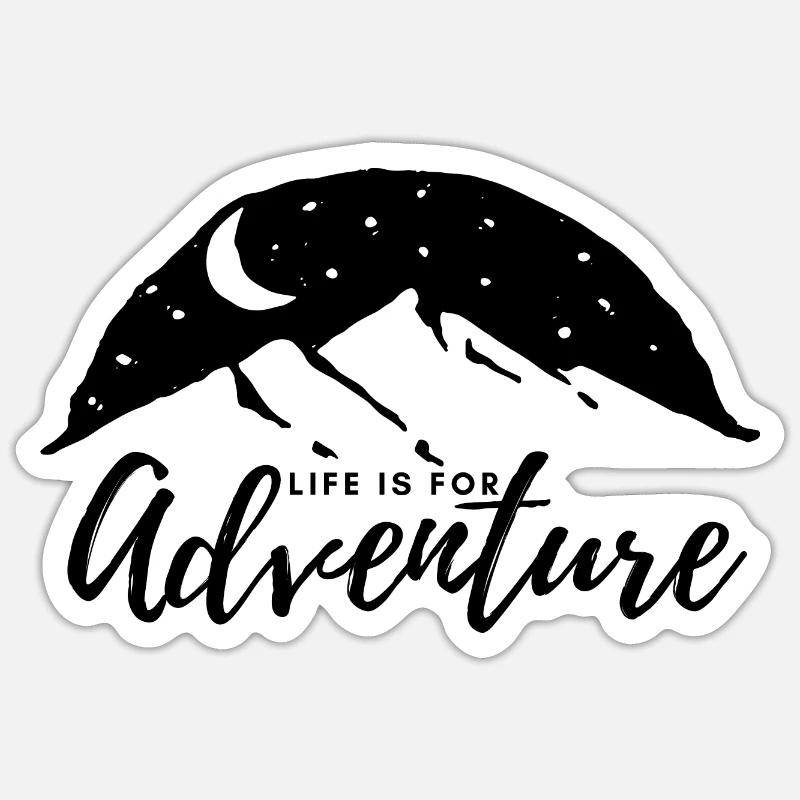 la vie est pour l’aventure - Sticker taille S (10 x 10 cm) - blanc mat