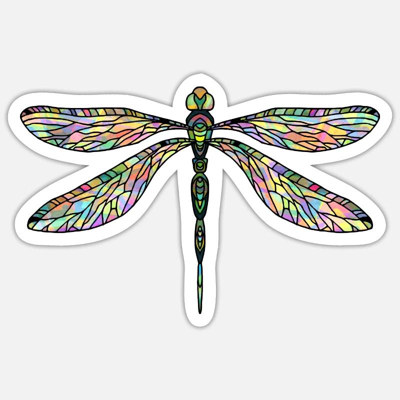 Libellule - Sticker taille S (10 x 10 cm) - blanc mat