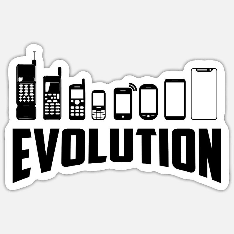 Evolution Handy to Smartphone - Sticker taille S (10 x 10 cm) - blanc mat