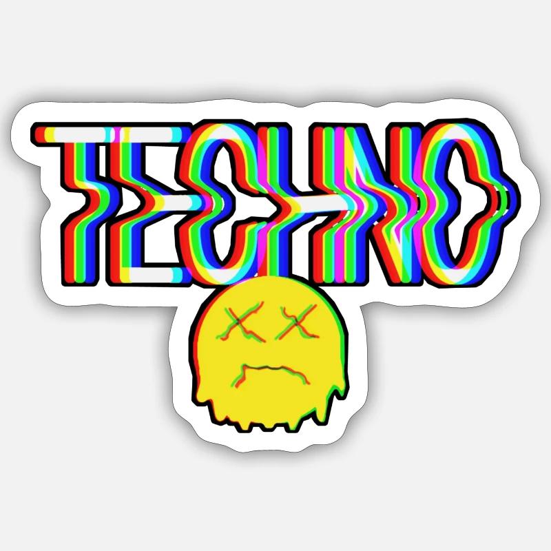 Techno Sticker Größe S (10 x 10 cm)